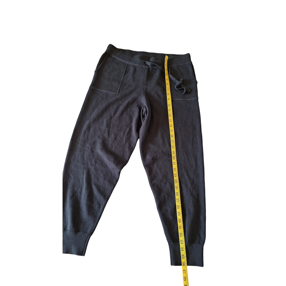 J.Crew Sweatpants Womens Size M Black Cotton Cashmere Drawstring Pull On - Picture 7 of 8